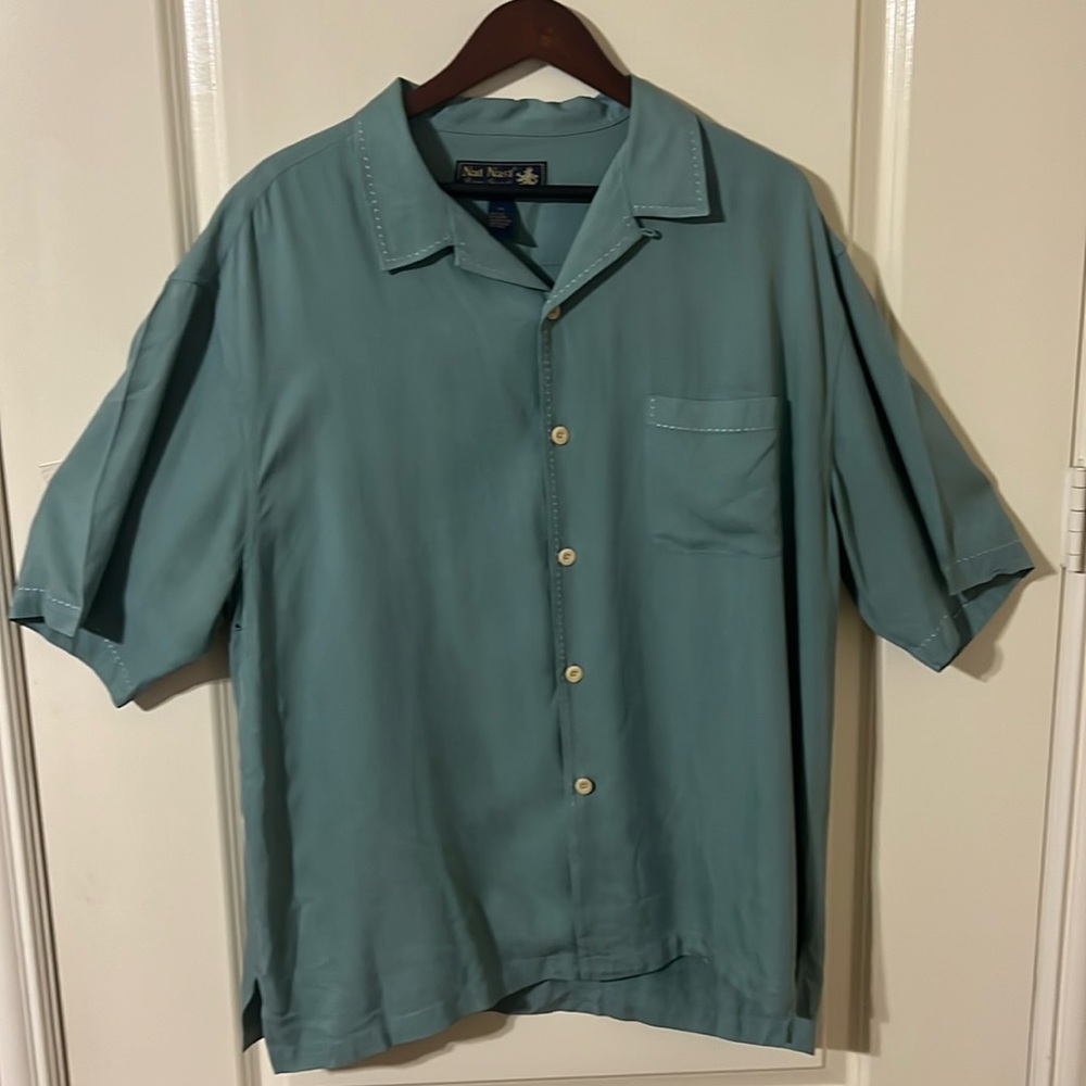 Nat Nast - Bowling, Hawaii shirt XL 100% Silk